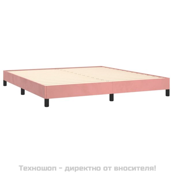 Рамка за легло, розова, 180x200 см, кадифе