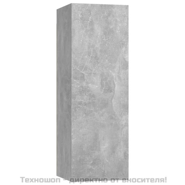 Комплект ТВ шкафове от 6 части, бетонно сиви, инженерно дърво