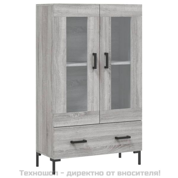 Висок шкаф, сив сонома, 69,5x31x115 см, инженерно дърво