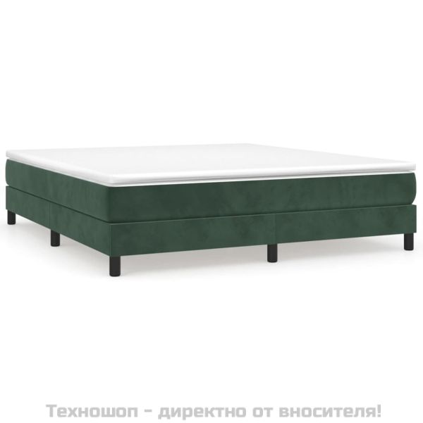 Боксспринг легло с матрак, тъмнозелено, 180x200 см, кадифе