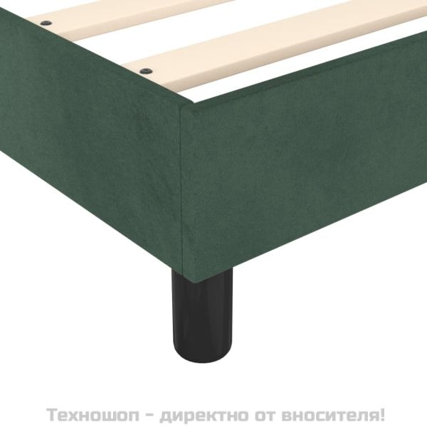 Боксспринг легло с матрак, тъмнозелено, 180x200 см, кадифе
