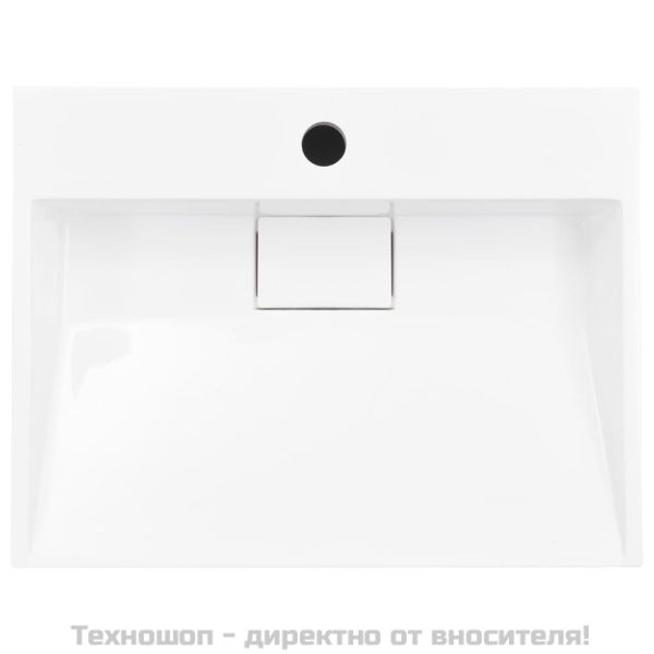 Мивка, 50x38x13 см, минерална/мраморна отливка, бяла