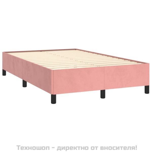 Рамка за легло, розова, 120x200 см, кадифе