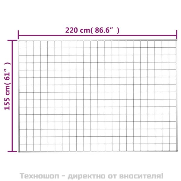 Утежнено одеяло сиво 155x220 см 7 кг плат