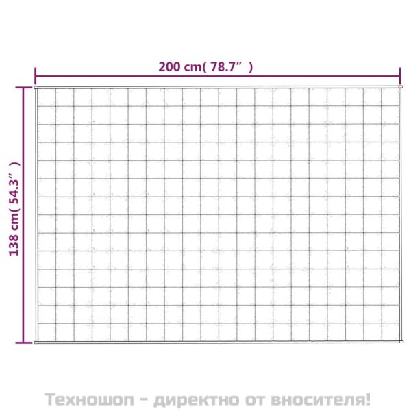 Утежнено одеяло светлокремаво 138x200 см 10 кг плат