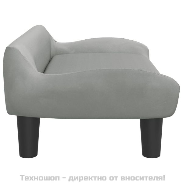 Кучешко легло светлосиво 70x40x24 см кадифе