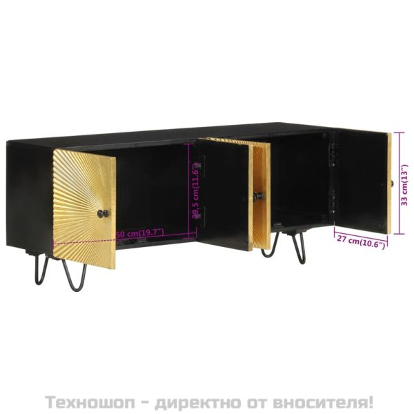 ТВ шкаф, 110x30x45 см, дърво манго масив