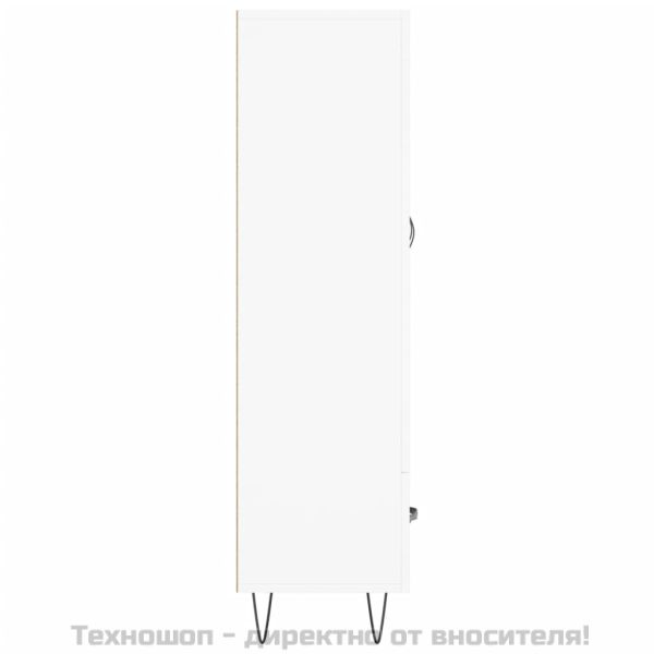 Висок шкаф, бял, 69,5x31x115 см, инженерно дърво