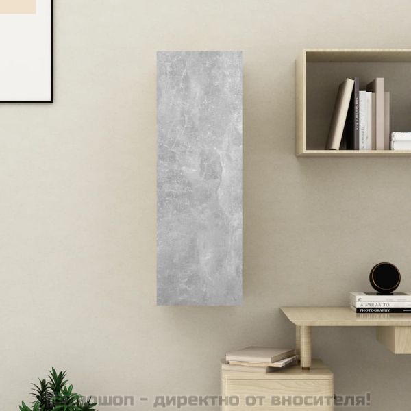 ТВ шкаф, бетонно сиво, 30,5x30x90 см, инженерно дърво