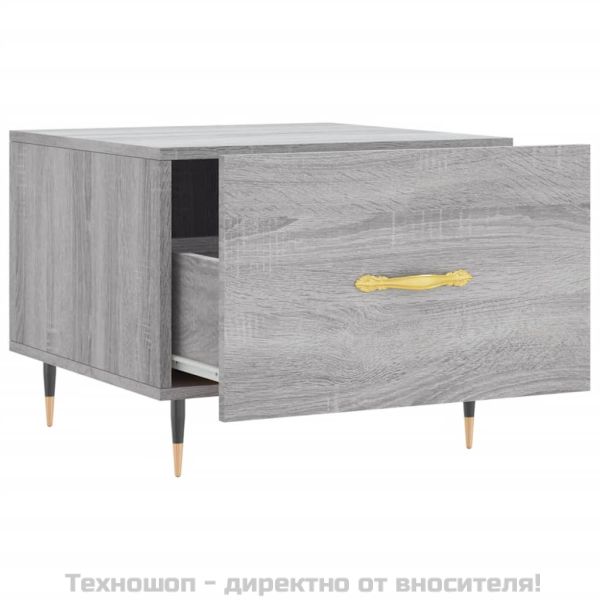 Кафе маса, сив сонома, 50x50x40 см, инженерно дърво