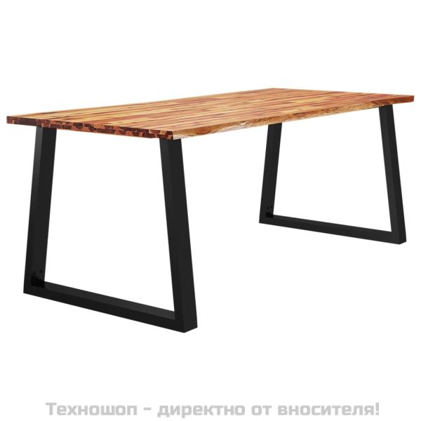 Трапезна маса с жив ръб 200x90x75 см масивна акация