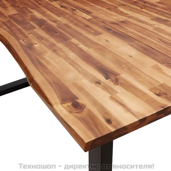 Трапезна маса с жив ръб 200x90x75 см масивна акация