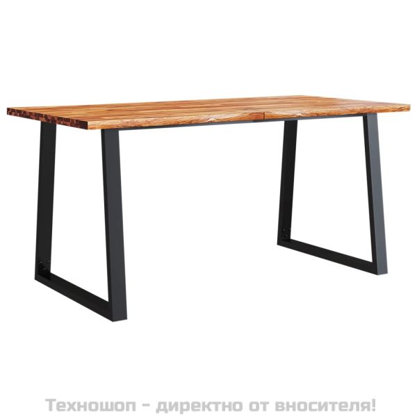 Трапезна маса с жив ръб 160x80x75 см масивна акация