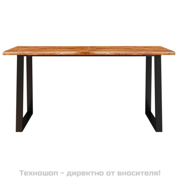 Трапезна маса с жив ръб 160x80x75 см масивна акация
