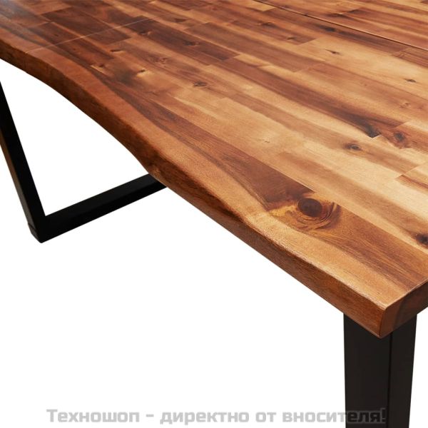 Трапезна маса с жив ръб 160x80x75 см масивна акация