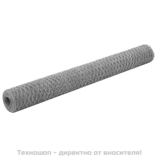 Кокошкарска мрежа, поцинкована стомана, 25x1,2 м, сребриста