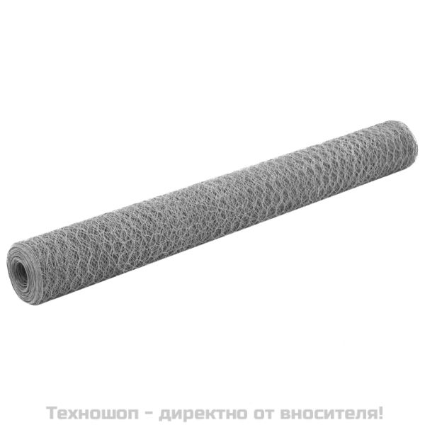 Кокошкарска мрежа, поцинкована стомана, 25x1,2 м, сребриста