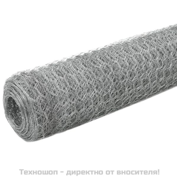 Кокошкарска мрежа, поцинкована стомана, 25x1,2 м, сребриста