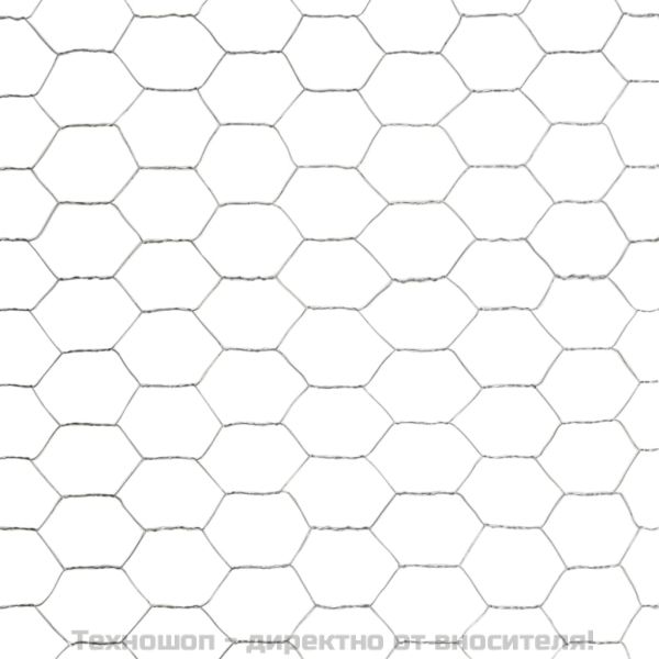 Кокошкарска мрежа, поцинкована стомана, 25x1,2 м, сребриста