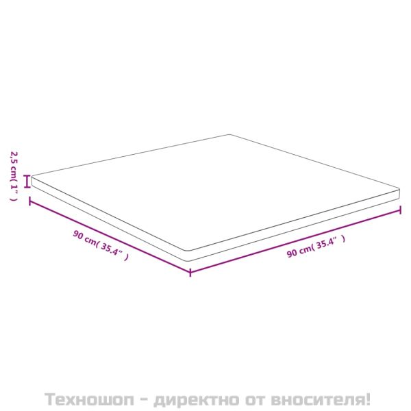 Плот за маса 90x90x2,5 см бамбук