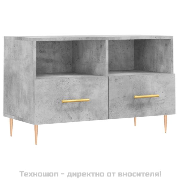 ТВ шкаф, бетонно сив, 80x36x50 см, инженерно дърво