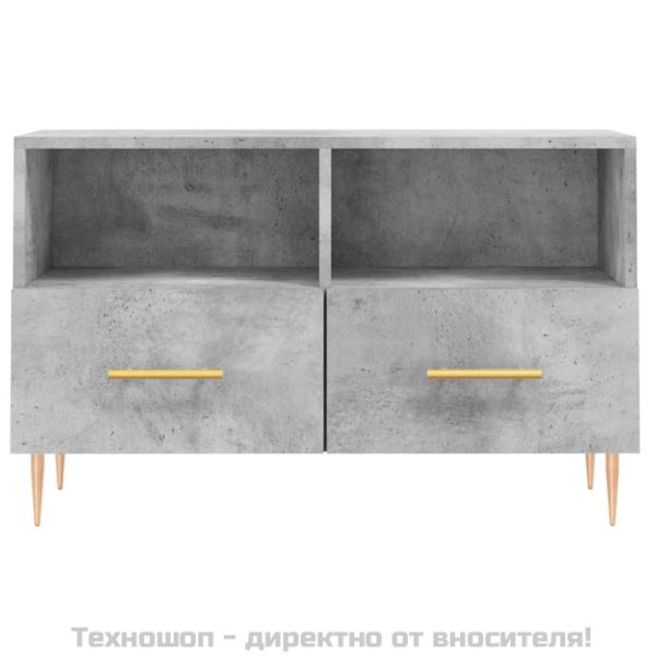 ТВ шкаф, бетонно сив, 80x36x50 см, инженерно дърво