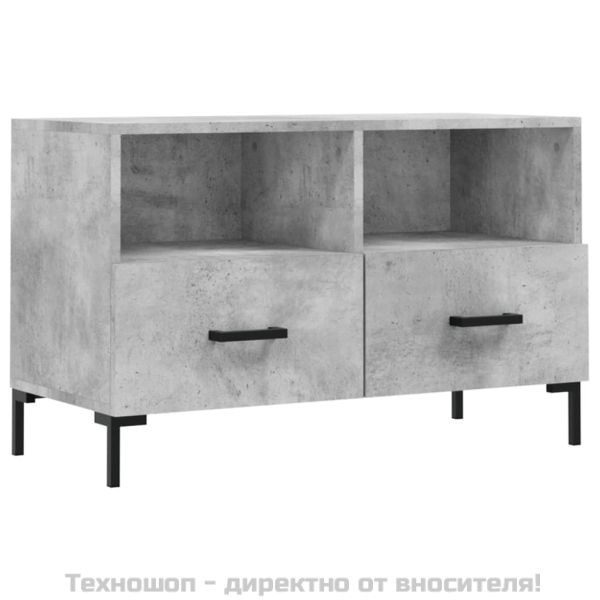ТВ шкаф, бетонно сив, 80x36x50 см, инженерно дърво
