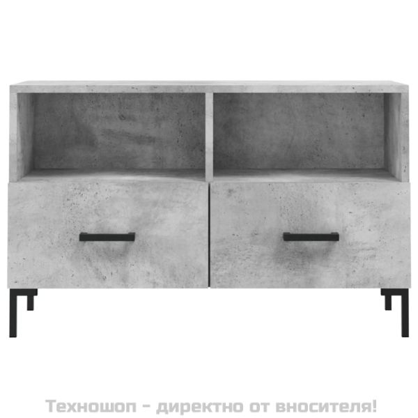 ТВ шкаф, бетонно сив, 80x36x50 см, инженерно дърво