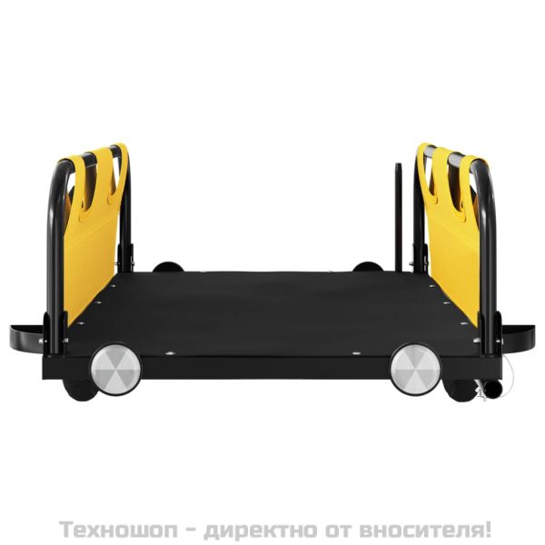 Ремарке за колело, жълто, Оксфорд плат и желязо