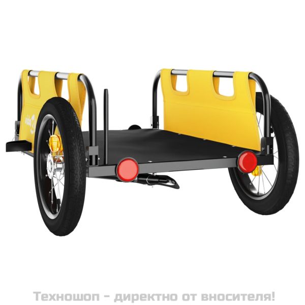 Ремарке за колело, жълто, Оксфорд плат и желязо