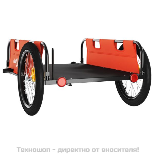 Ремарке за колело, оранжево, Оксфорд плат и желязо