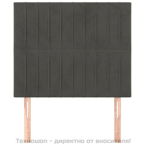 Табла за легло, тъмносива, 80x5x118/128 см, кадифе