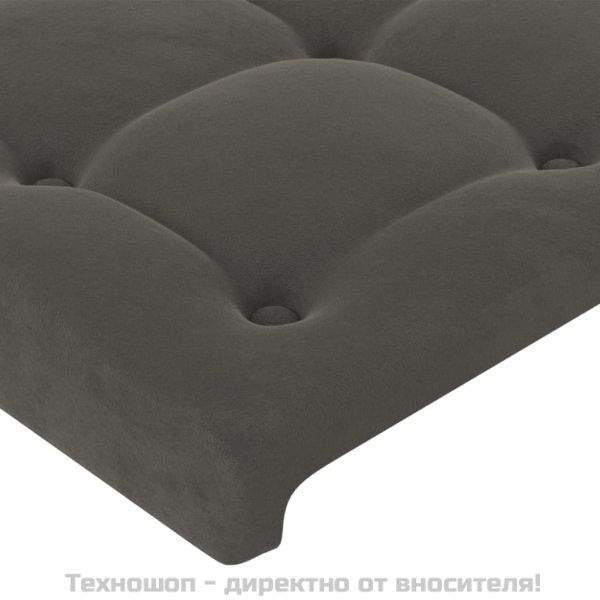 Табла за легло, тъмносива, 160x5x118/128 см, кадифе