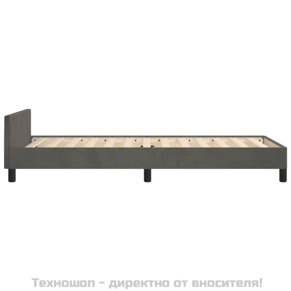 Рамка за легло без матрак, тъмносива, 80x200 см, кадифе