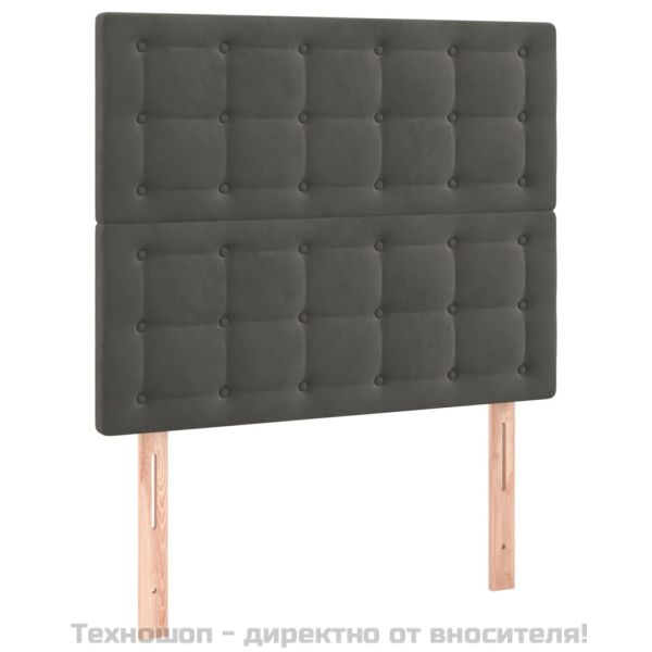 Рамка за легло без матрак, тъмносива, 80x200 см, кадифе