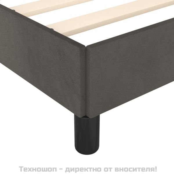 Рамка за легло без матрак, тъмносива, 80x200 см, кадифе