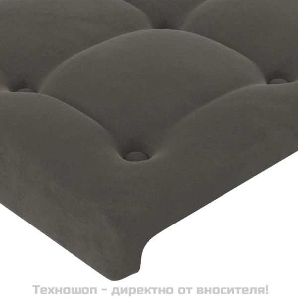 Рамка за легло без матрак, тъмносива, 80x200 см, кадифе