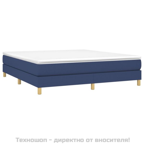 Боксспринг легло с матрак, синьо, 160x200 см, плат