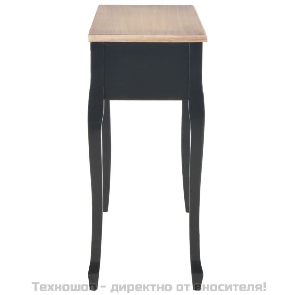 Конзолна тоалетна маса с 3 чекмеджета, черна