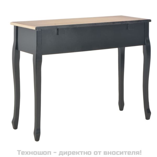 Конзолна тоалетна маса с 3 чекмеджета, черна