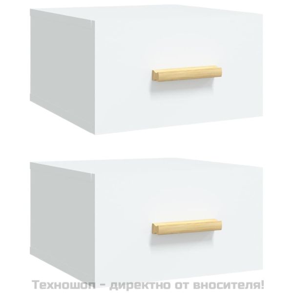 Нощни шкафчета за стенен монтаж, 2 бр, бели, 35x35x20 см