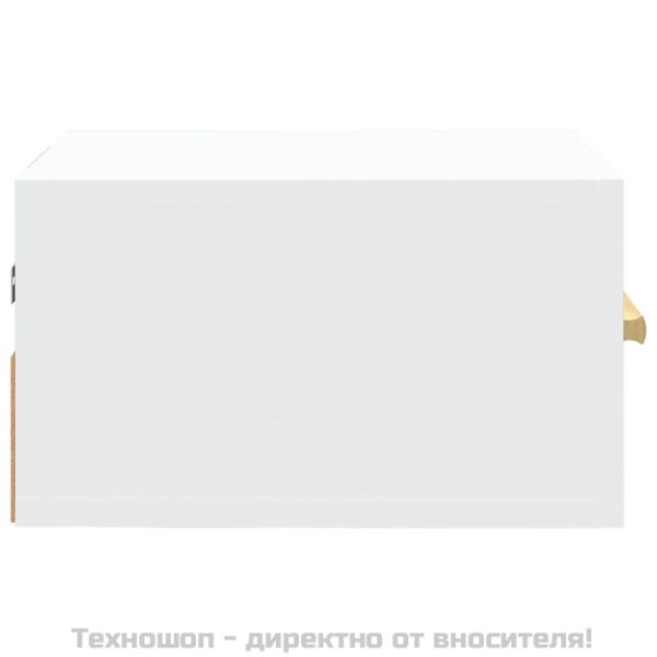 Нощни шкафчета за стенен монтаж, 2 бр, бели, 35x35x20 см
