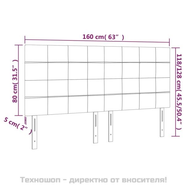 Табла за легло, тъмносива, 160x5x118/128 см, плат