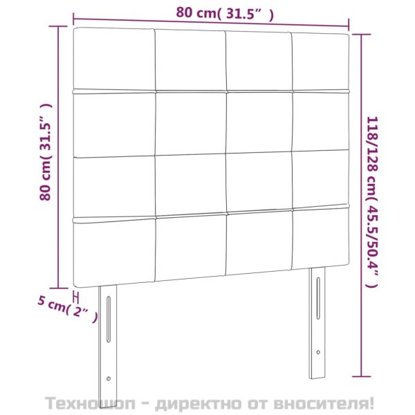 Табла за легло, тъмносива, 80x5x118/128 см, плат