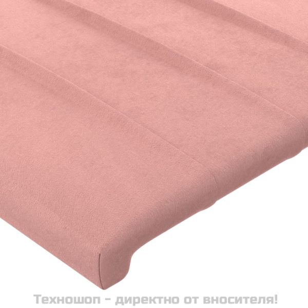 Табла за легло, розова, 100x5x118/128 см, кадифе