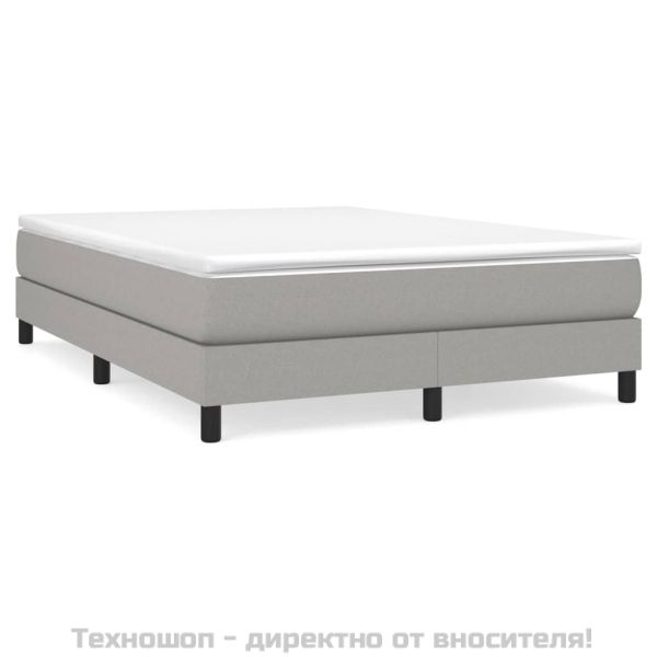 Боксспринг легло с матрак, светлосиво, 160x200 см, плат