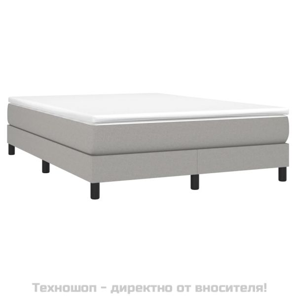 Боксспринг легло с матрак, светлосиво, 160x200 см, плат