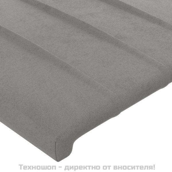 Рамка за легло без матрак, светлосива, 160x200 см, кадифе