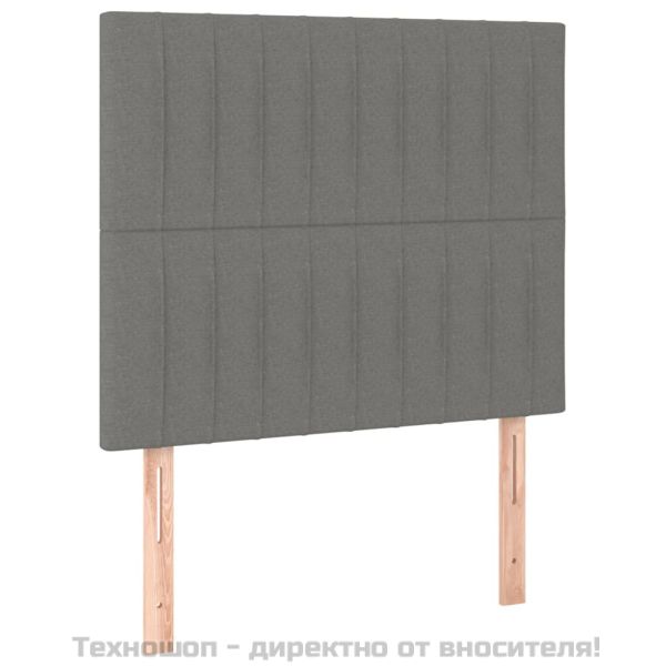 Боксспринг легло с матрак, тъмносив, 90x190 см, плат