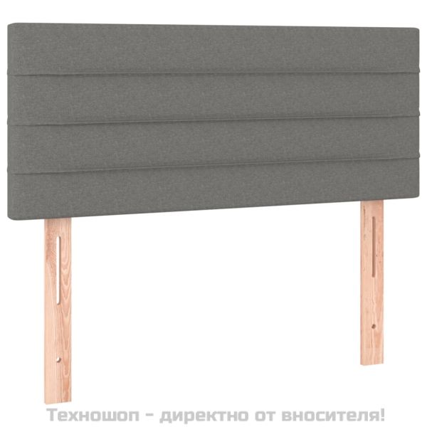 Боксспринг легло с матрак, тъмносиво, 100x200 см, плат
